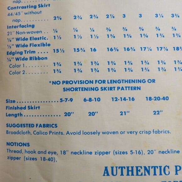 VTG Authenic Pattern Inc #320 Large Full Square Dancing Circle Skirt Swirl Pat. - Picture 8 of 15